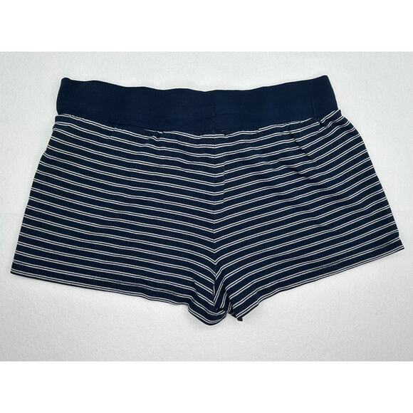 Wild Fable Navy Blue White Stripe Cotton Blend Drawstring Shorts L - Picture 2 of 5